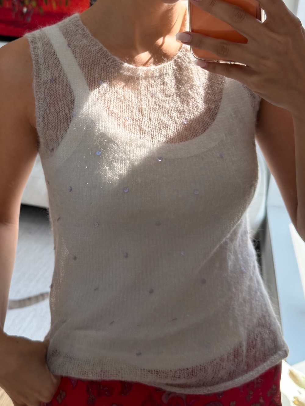 D&G Dolce & Gabbana Mohair Sequin Sleeveless Sweater | Made in Italy IT 38 / XS